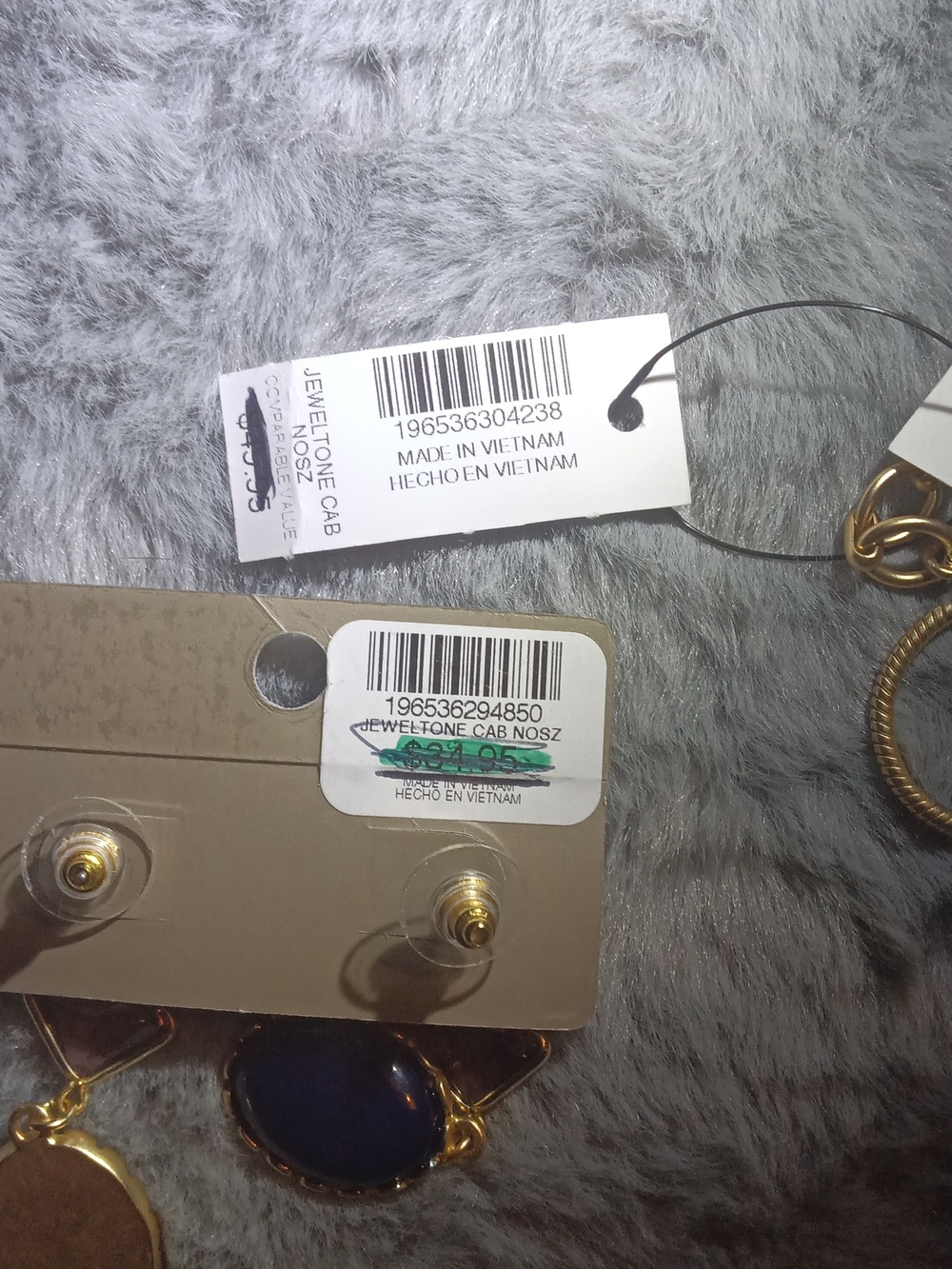 Chico's Gold-Tone Necklace And Earrings with Blue, Green, Pink & Burgundy Gems - Picture 8 of 8